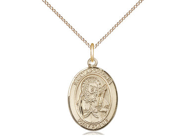 Gold Filled St. Apollonia Patron Saint Medal Necklace 3/4 x 1/2 inch on 18 inch Chain by Bliss