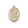 14kt Solid Gold St. Apollonia Patron Saint Medal Pendant 3/4 x 1/2 inch by Bliss