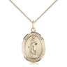 14kt gold filled St. Barbara patron saint medal necklace 3/4 inch x 1/2 inch with 18 inch chain by Bliss