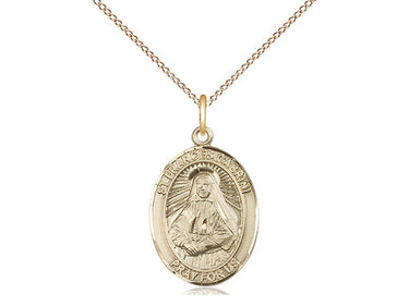14kt gold filled St. Frances Cabrini patron saint medal necklace with 18 inch curb chain by Bliss