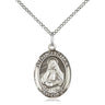 Sterling Silver St. Frances Cabrini Patron Saint Medal Necklace 3/4 x 1/2 inches with 18 inch chain by Bliss