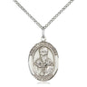 Sterling Silver St. Alexander Sauli Patron Saint Medal Necklace 3/4 x 1/2 inch with 18 inch Chain by Bliss