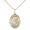 Gold Filled St. Benjamin Patron Saint Medal Necklace 3/4 inch by 1/2 inch on 18 inch chain by Bliss