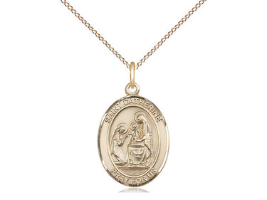 14kt Gold Filled St. Catherine of Siena Medal Necklace 3/4 inch x 1/2 inch with 18 inch chain by Bliss