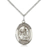 Sterling silver St. Catherine of Siena patron saint medal necklace with 18-inch chain, handcrafted by Bliss Manufacturing