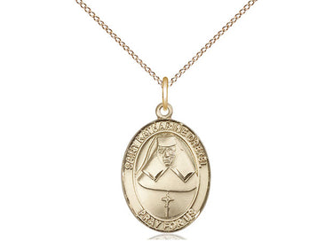 14kt Gold Filled St. Katharine Drexel Patron Saint Medal Necklace 3/4x1/2 inch with 18 inch Chain by Bliss