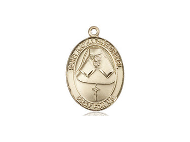 14kt Solid Gold St. Katharine Drexel Patron Saint Medal Pendant 3/4x1/2 inch by Bliss Manufacturing