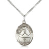 Sterling silver St. Katharine Drexel patron saint medal necklace 3/4 x 1/2 inch with 18 inch chain by Bliss
