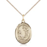 14kt gold filled St. Cecilia patron saint medal necklace with 18-inch chain, handcrafted by Bliss Manufacturing