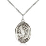 Sterling Silver St. Cecilia Patron Saint Medal Necklace 3/4 inch with 18 inch Chain by Bliss Manufacturing
