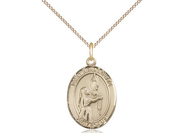 Gold Filled St. Bernadette patron saint medal necklace with 18 inch chain, 3/4 x 1/2 pendant by Bliss