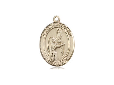 14kt solid gold St. Bernadette patron saint medal pendant, 3/4 x 1/2, handcrafted by Bliss