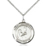 Sterling silver St. Bernadette patron saint medal necklace with 18 inch chain, 3/4 x 5/8 pendant by Bliss