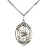 Sterling Silver St. Bernadette Patron Saint Medal Necklace 3/4 inch by 1/2 inch on 18 inch Chain by Bliss
