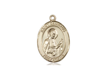 14kt Solid Gold St. Camillus of Lellis Medal Pendant 3/4 x 1/2 inch Handcrafted USA Bliss