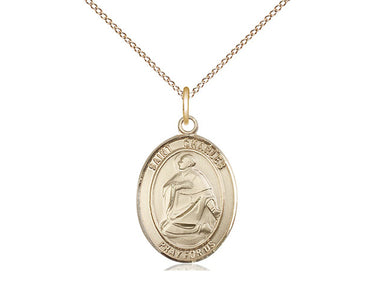 14kt Gold Filled St. Charles Borromeo Patron Saint Medal Necklace 3/4x1/2 with 18 inch chain by Bliss