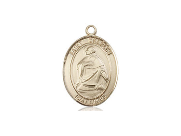 14kt Solid Gold St. Charles Borromeo Patron Saint Medal Pendant 3/4x1/2 handcrafted by Bliss