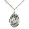 Sterling Silver St. Christopher patron saint medal necklace 3/4 inch pendant 18 inch chain Bliss USA
