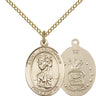 14kt Gold Filled St. Christopher Air Force medal necklace 3/4 x 1/2 inch with 18 inch chain by Bliss