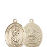 14kt Solid Gold St. Christopher Air Force Medal Pendant 3/4 x 1/2 handcrafted by Bliss