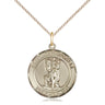 14kt Gold Filled St. Christopher Patron Saint Medal Necklace 3/4 x 5/8 with 18 inch chain by Bliss