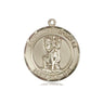 14kt Solid Gold St. Christopher Patron Saint Medal Pendant 3/4 x 5/8 inches handcrafted by Bliss