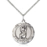Sterling Silver San Cristobal Patron Saint Medal Necklace 3/4 x 5/8 with 18 inch chain by Bliss