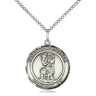 Sterling Silver St. Christopher Patron Saint Medal Necklace 3/4 x 5/8 inches with 18 inch curb chain by Bliss
