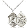 Sterling silver St. Christopher EMT patron saint medal necklace for paramedics and first responders, 3/4 x 1/2 pendant on 18 inch chain, handcrafted by Bliss