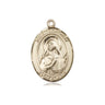 14kt solid gold St. Dorothy patron saint medal pendant, 3/4 x 1/2 inches, handcrafted in USA by Bliss Manufacturing