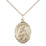 14kt gold filled St. Daniel patron saint medal necklace, medium 3/4 x 1/2 pendant with 18 inch chain, Bliss USA