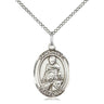 Sterling Silver St. Daniel Patron Saint Medal Necklace 3/4 x 1/2 inches with 18 inch curb chain by Bliss
