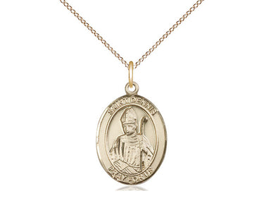 14kt Gold Filled St. Dennis Patron Saint Medal Necklace 3/4 x 1/2 inches with 18 inch chain by Bliss Manufacturing