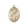 14kt Solid Gold St. Dennis Patron Saint Medal Pendant 3/4 x 1/2 inch by Bliss Manufacturing