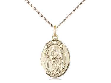 14kt Gold Filled St. David of Wales Patron Saint Medal Necklace 3/4 inch pendant on 18 inch curb chain by Bliss