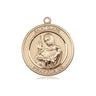 14kt solid gold St. Clare of Assisi patron saint medal pendant 3/4 inch by 5/8 inch handcrafted by Bliss