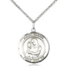 Sterling Silver St. Clare of Assisi Medal Necklace 3/4 x 5/8 inches with 18 inch Chain - Bliss USA