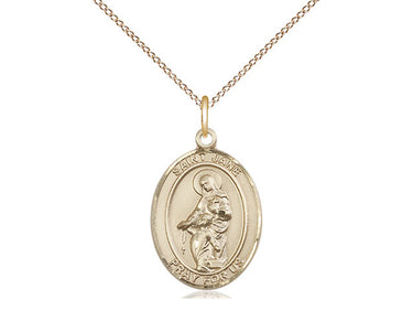 14kt Gold Filled St. Jane of Valois Medal Necklace 3/4 inch by 1/2 inch on 18 inch chain by Bliss