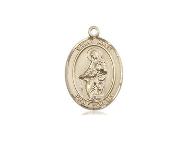 14kt Solid Gold St. Jane of Valois Medal Pendant 3/4 inch by 1/2 inch handcrafted by Bliss