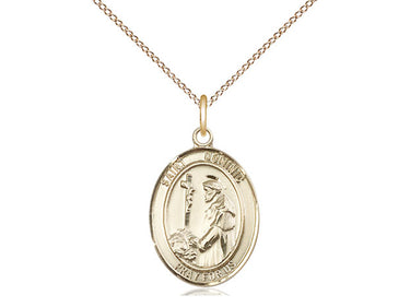 14kt Gold Filled St. Dominic de Guzman Patron Saint Medal Necklace 3/4 x 1/2 inches 18 inch chain Bliss