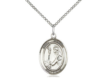 Sterling Silver St. Dominic de Guzman patron saint medal necklace with 18 inch chain by Bliss Manufacturing