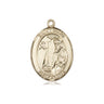 14kt Solid Gold St. Elmo Patron Saint Medal Pendant 3/4 x 1/2 inch by Bliss Manufacturing