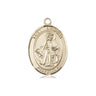 14kt solid gold St. Dymphna patron saint medal pendant 3/4x1/2 inch medium size handcrafted USA Bliss