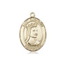 14kt Solid Gold St. Elizabeth of Hungary Patron Saint Medal Pendant 3/4 x 1/2 inch by Bliss