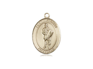 14kt Solid Gold St. Florian Medal Pendant 3/4 x 1/2 inch handcrafted by Bliss USA
