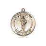 14kt solid gold St. Florian patron saint medal pendant 3/4 x 5/8 handcrafted by Bliss Manufacturing