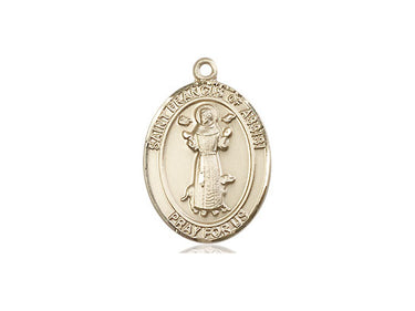 14kt Solid Gold St. Francis of Assisi Patron Saint Medal Pendant Medium 3/4 x 1/2 by Bliss