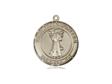 14kt Solid Gold St. Francis of Assisi Patron Saint Medal Pendant Medium 3/4 x 5/8 by Bliss