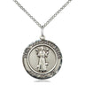 Sterling Silver St. Francis of Assisi patron saint medal necklace 3/4 x 5/8 pendant with 18 inch chain by Bliss Manufacturing