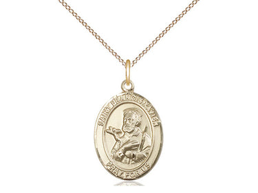 14kt Gold Filled St. Francis Xavier Patron Saint Medal Necklace 3/4 x 1/2 inch with 18 inch chain by Bliss